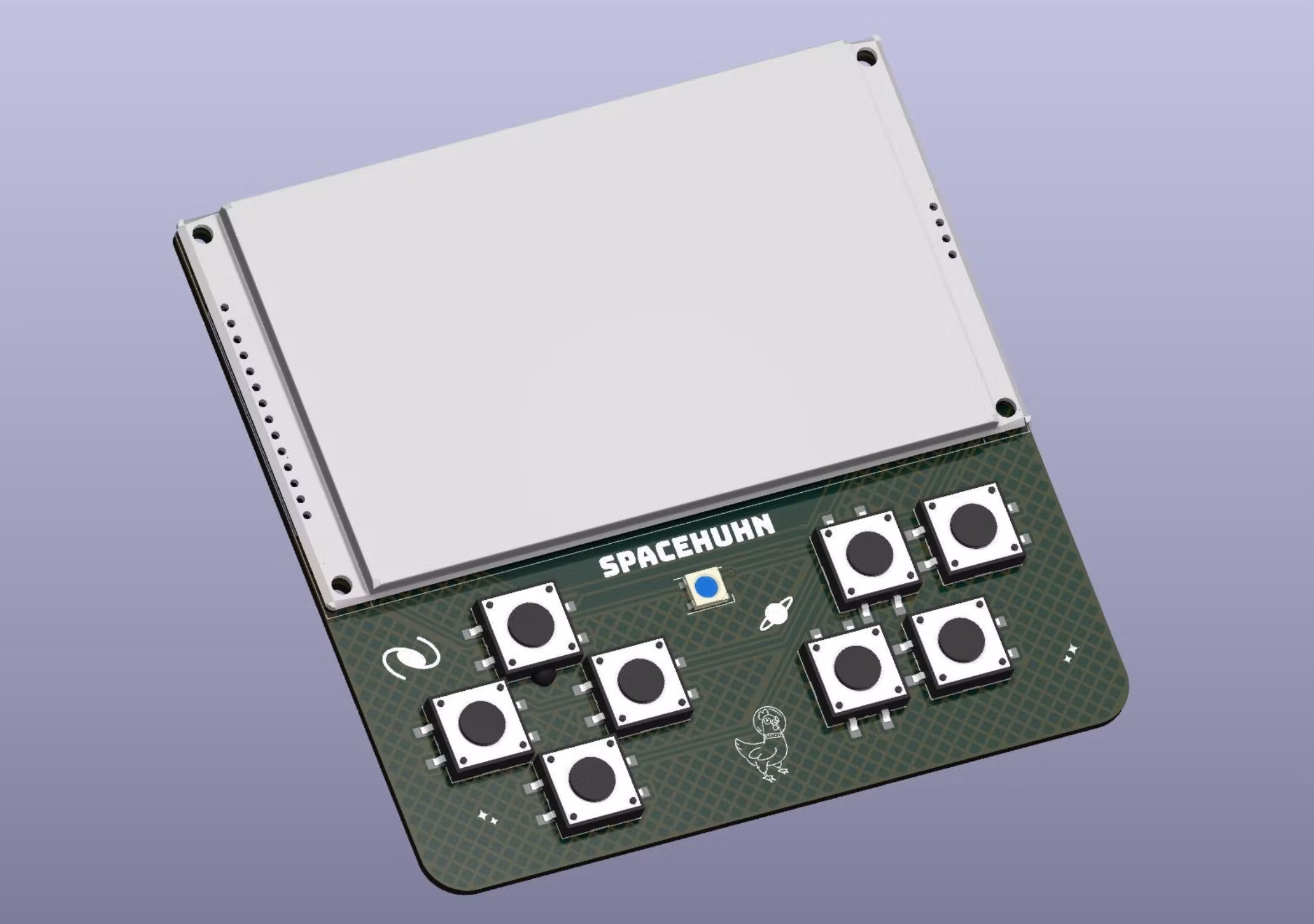 HackHeld 4 inch PCB 3D render