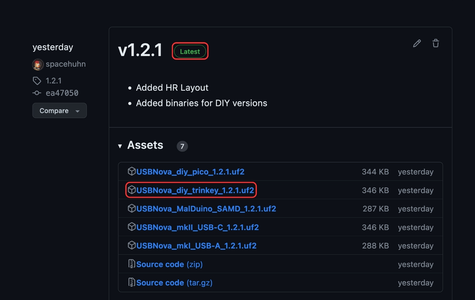 USB Nova firmware release page