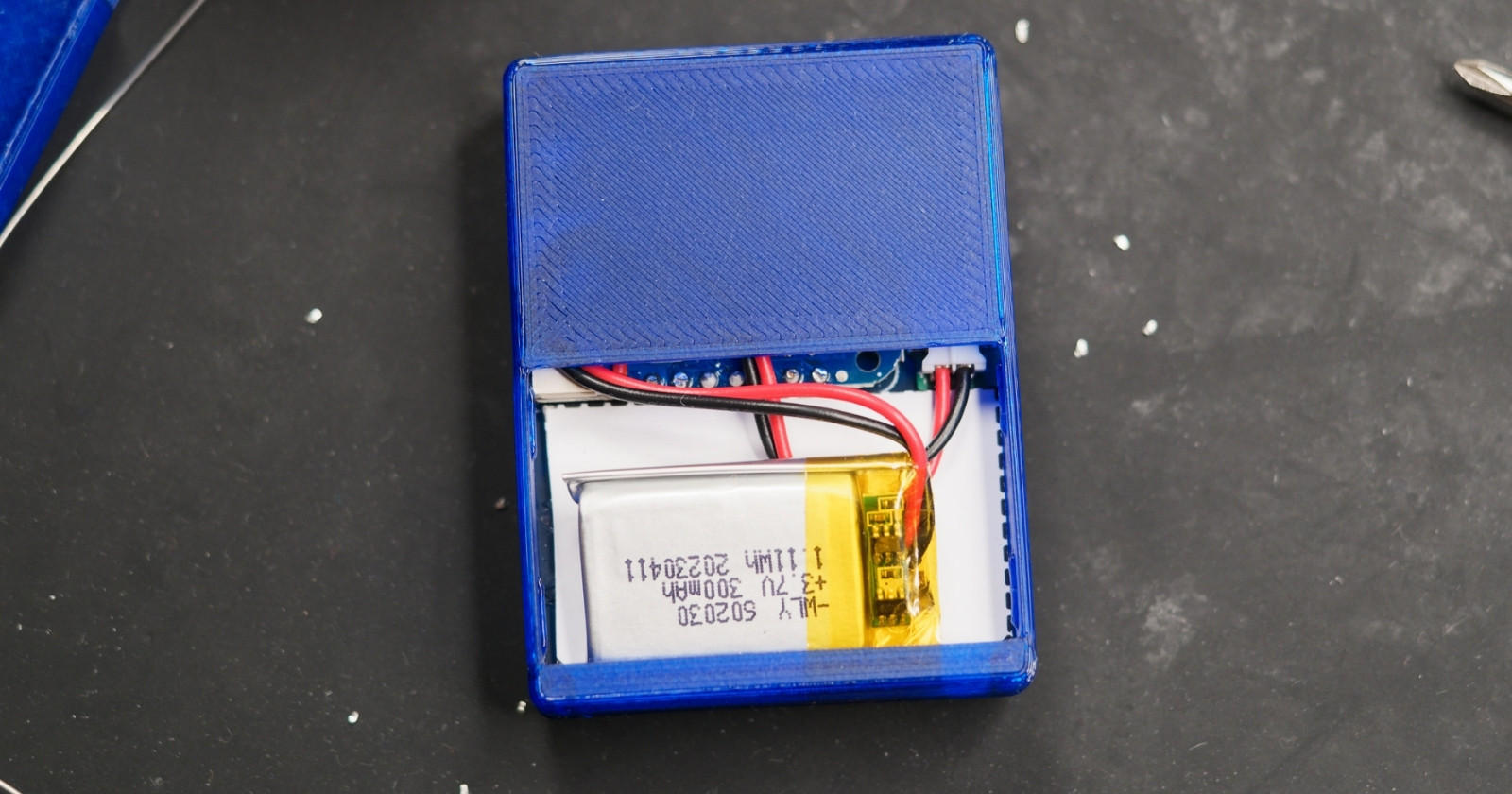 Battery tug into HackHeld case