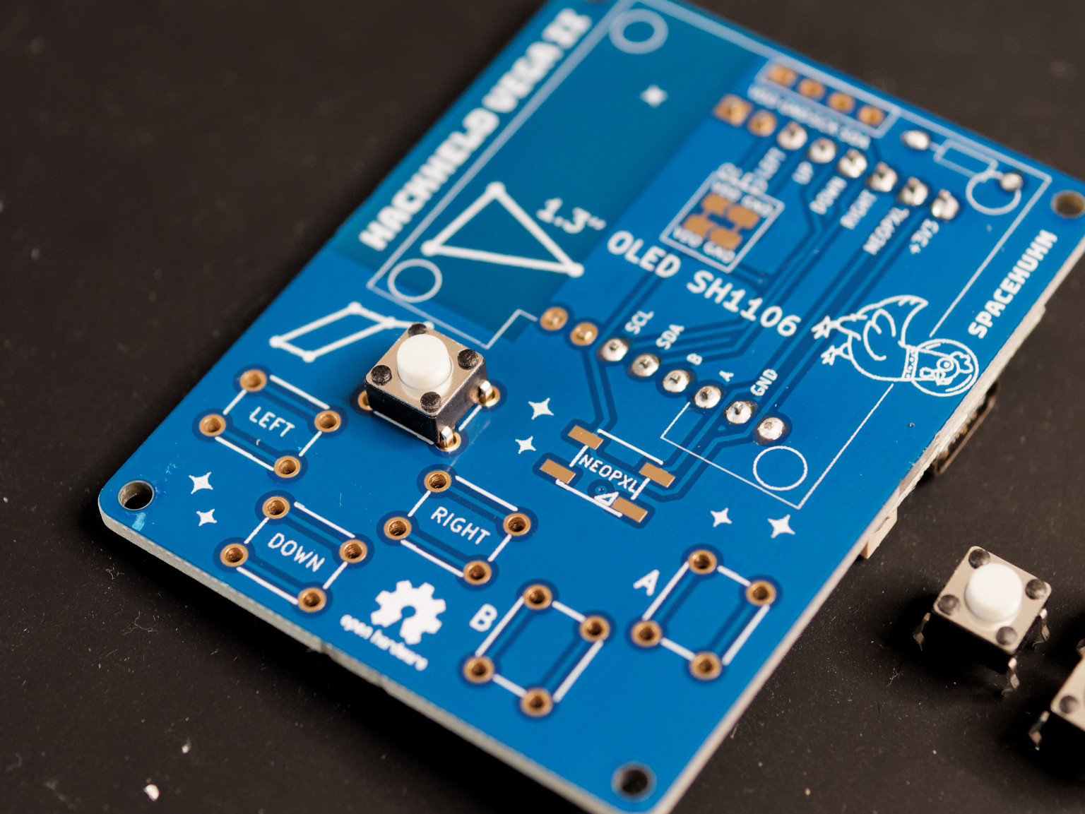 HackHeld PCB with one placed button