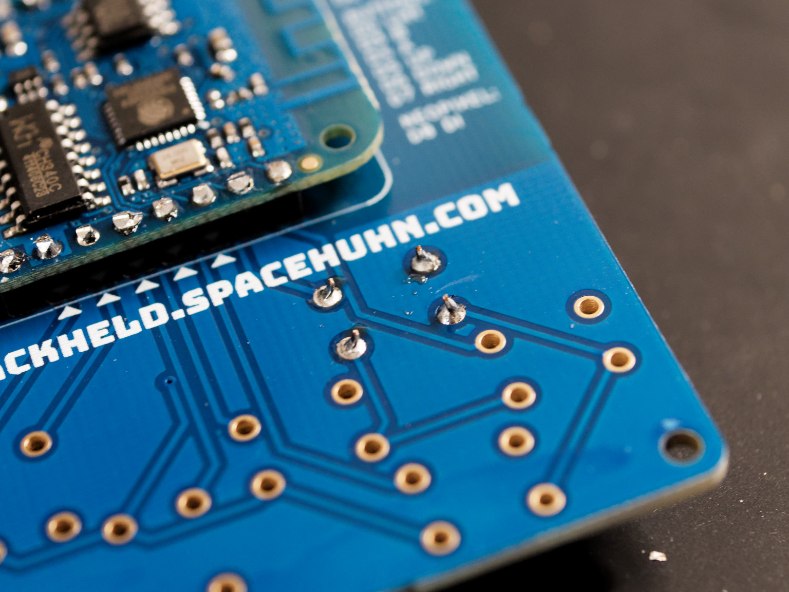 Hackheld button soldered legs