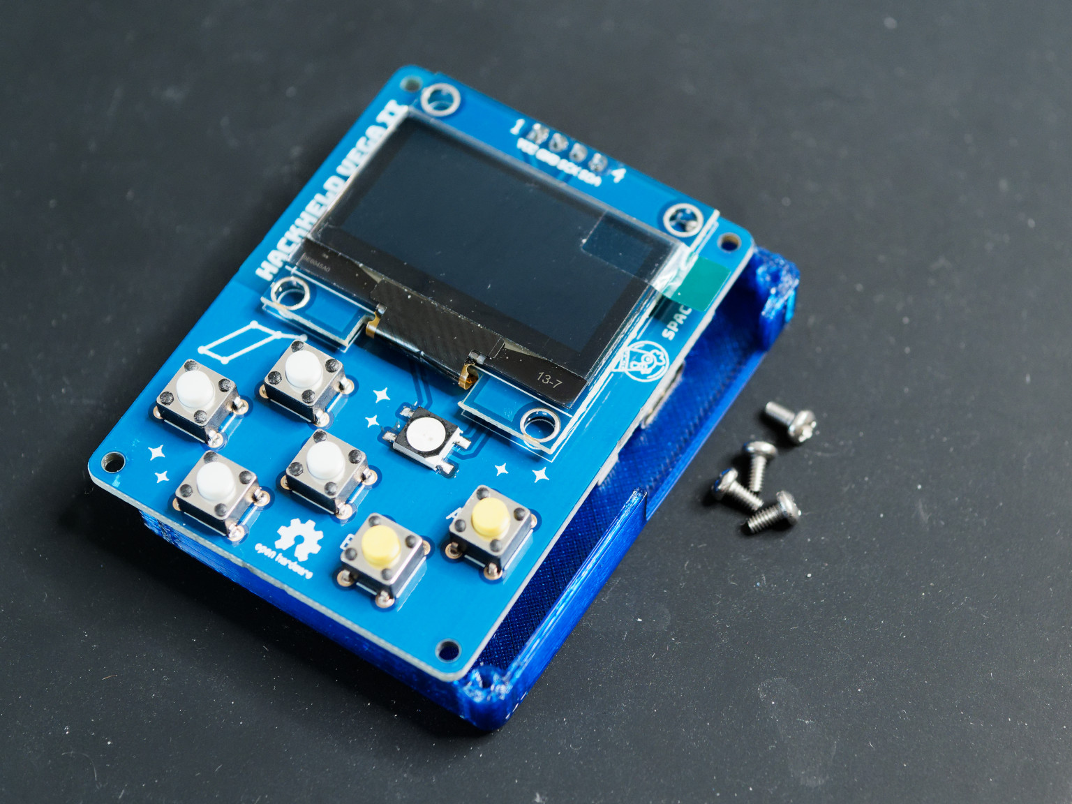 HackHeld Vega, case, and screws