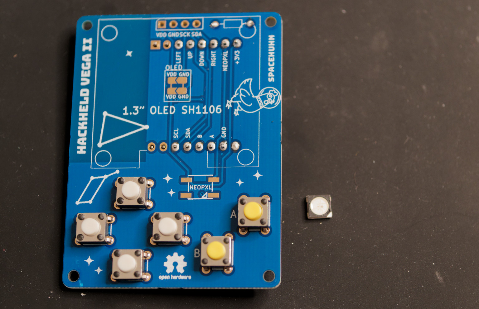 HackHeld and NeoPixel LED