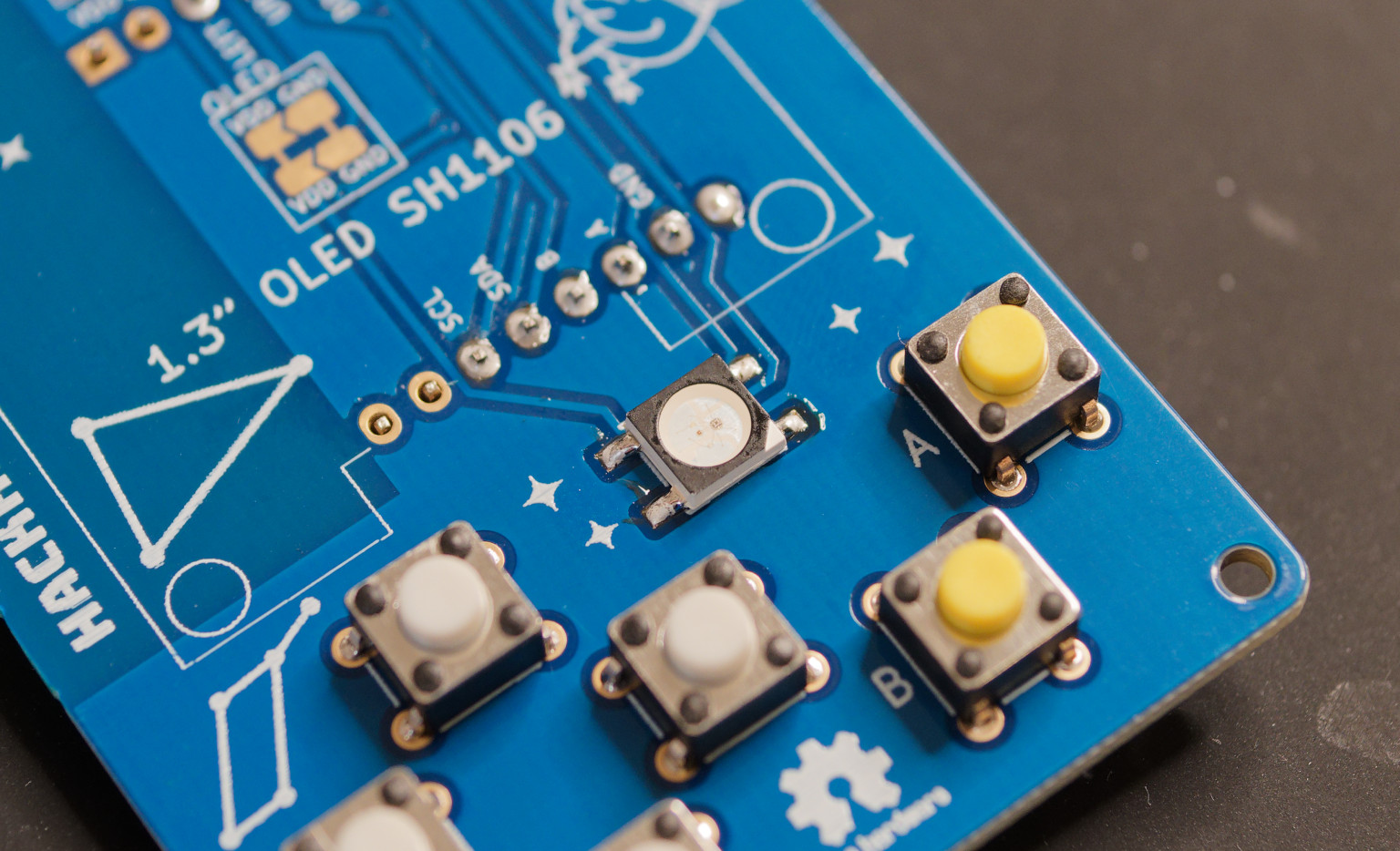 NeoPixel LED on HackHeld PCB