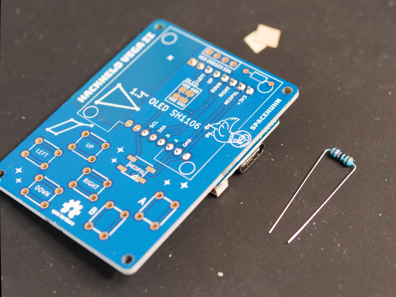 HackHeld Vega and 10k resistor