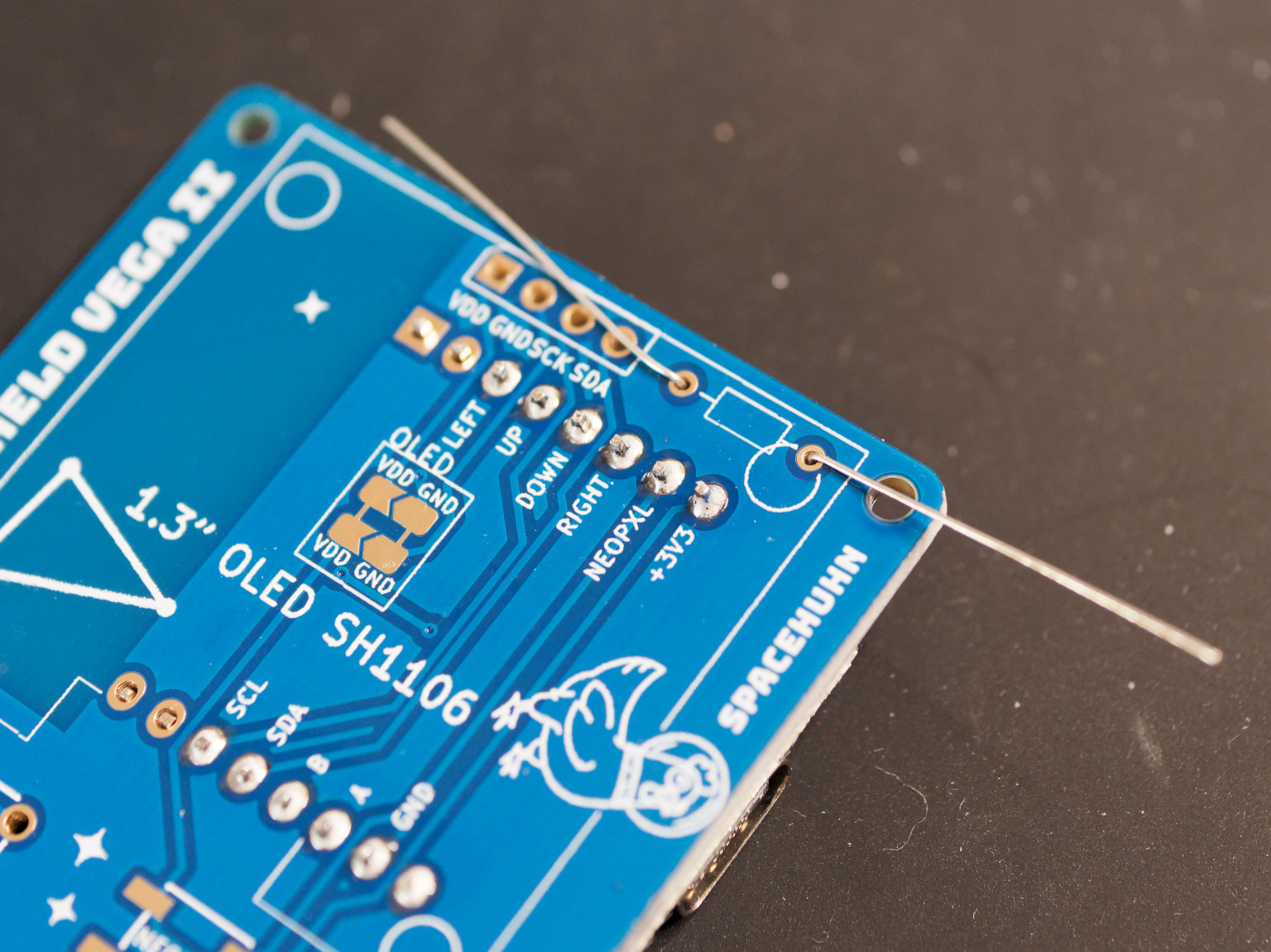 HackHeld Vega with placed resistor