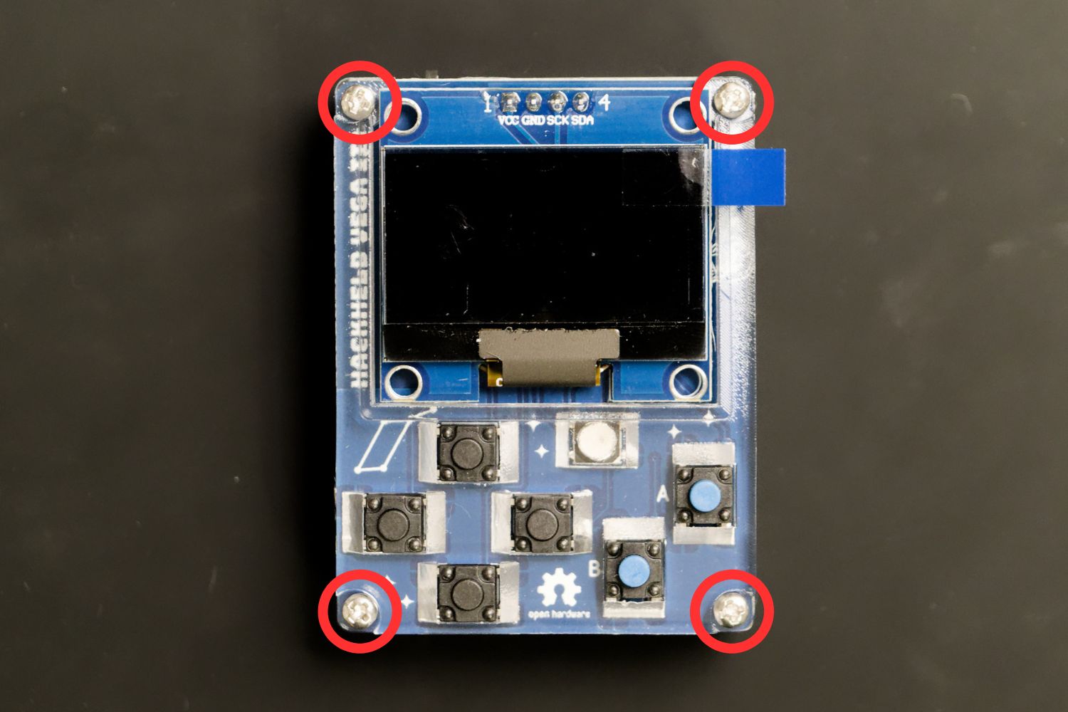 HackHeld Vega II+ secured with screws